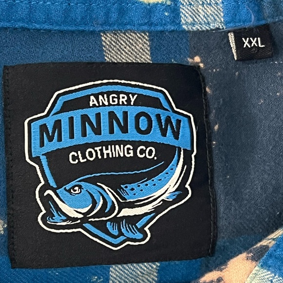 Angry Minnow Men's Acid Washed Hamm's Beer Cotton Flannel Shirt XXL NWT - Picture 4 of 8